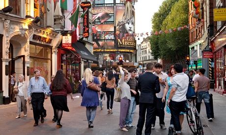 Street scene, early evening, Wardour St, Chinatown, london W1D, UK