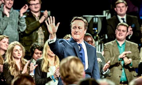 David Cameron addresses conservative spring forum manchester knife edge election 