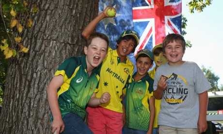 Young Aussie supporters outside the MCG (Mark Kolbe/Getty Images)