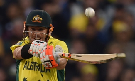 David Warner attempts to steady the Australian shift after that shock in their first over.