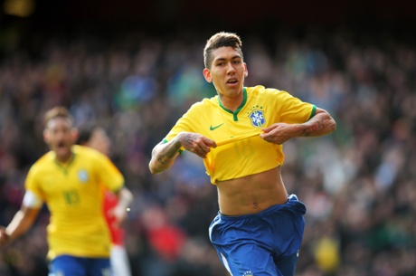 Firmino celebrates.