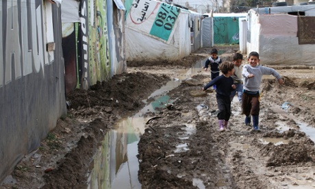 A refugee camp in the town of Marej in the Bekaa valley, east Lebanon.