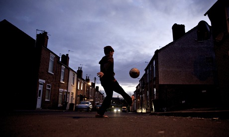 Children playing in the streets in Rotherham