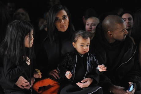 Kim Kardashian, North West and Kanye West at Alexander Wang