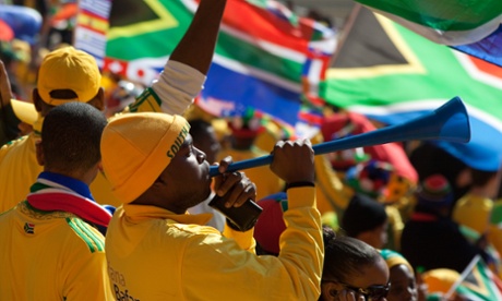 South African fans with vuvzelas