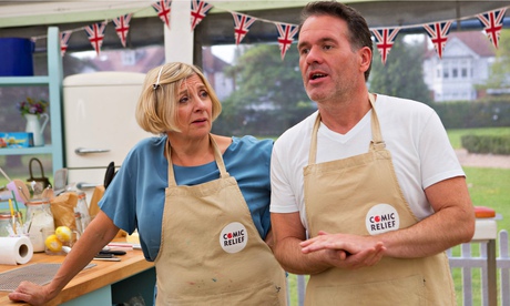 Victoria Wood and Chris Moyles in The Great Comic Relief Bake Off. Lucille Flood/Love Productions/BB
