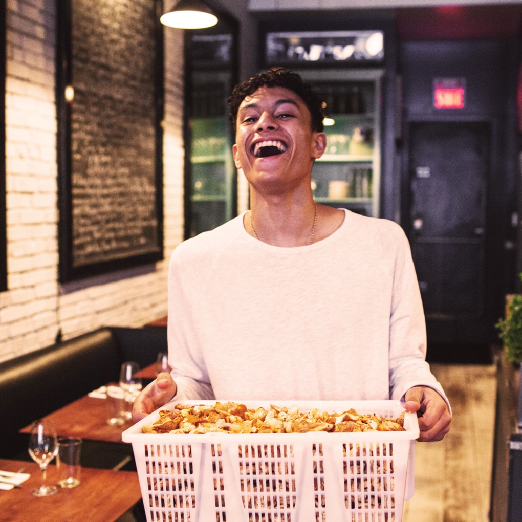Service staff preparing for dinner, Le Vin Paplillon, Montreal