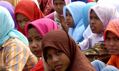 Indonesian girls in Aceh Besar district