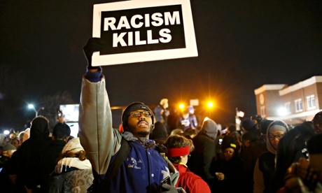 Protesters in Ferguson
