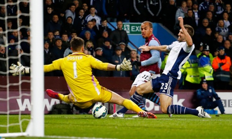 Gabriel Agbonlahor scores the first goal for Aston Villa.