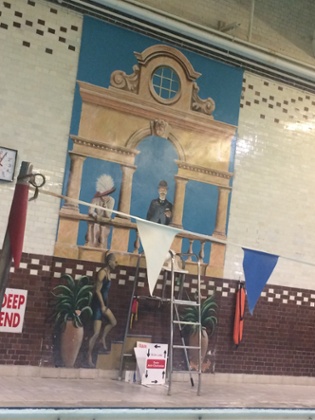 Crazy trompe l'oeil at Chelsea Leisure Centre