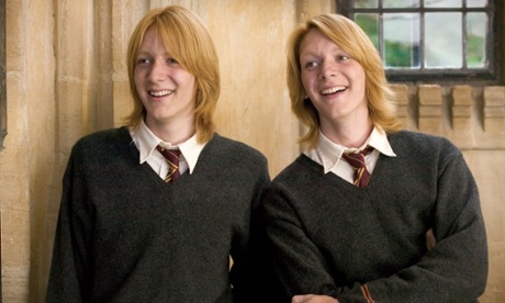 Fred and George Weasley, seen here in Harry Potter and the goblet of Fire (played by twins James and Oliver Phelps)