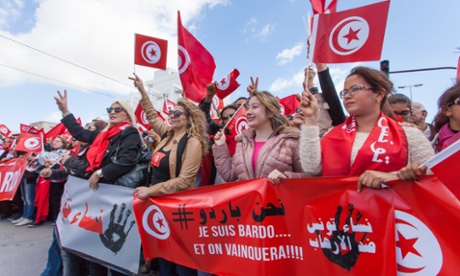 A march against terrorism took place in the centre of Tunis on Sunday. The security forces have been on high alert since the attack on the Bardo Museum on 18 March