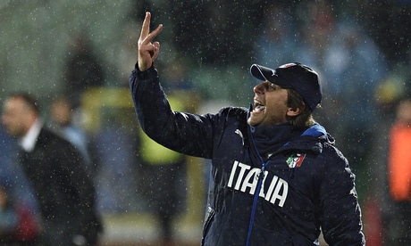 The Italy coach, Antonio Conte, during their Euro  2016 qualification game against Bulgaria in Sofia