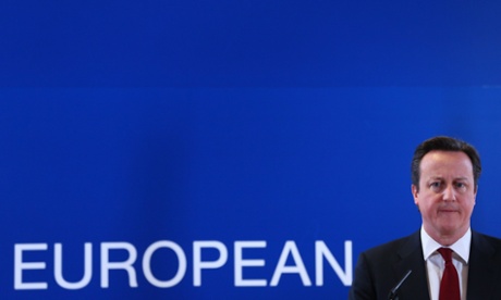 David Cameron after a European council meeting in Brussels. 'No one thinks he’s credible,' says the director of the Centre for European Reform thinktank.