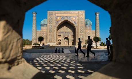 ‘Patterned minarets, glistening cupolas’ ... the dizzying Registan square in Samarkand, south-east Uzbekistan.