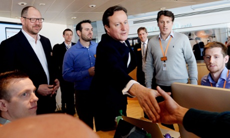 David Cameron at Sainsbury HQ