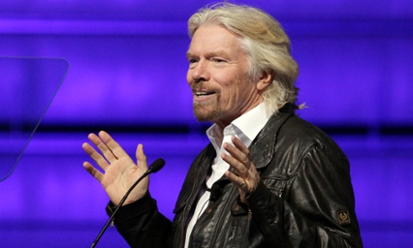 richard branson in front of microphone