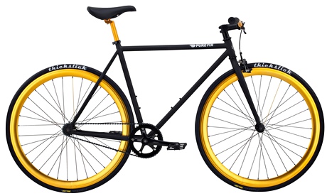 Two wheels, one gear: the Pure Fix Original with Thick Slick tyres.