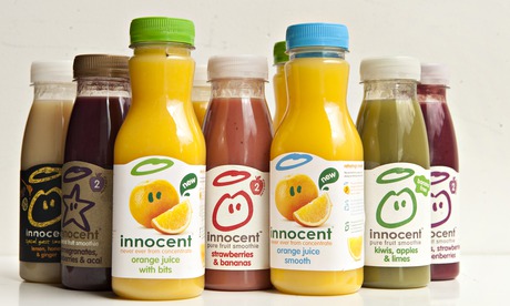 Bottles of Innocent smoothies