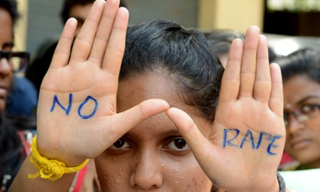 Indian students join an anti-rape protest in Hyderabad.