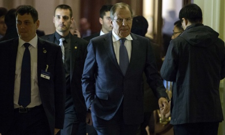 Russian foreign minister Sergei Lavrov, centre