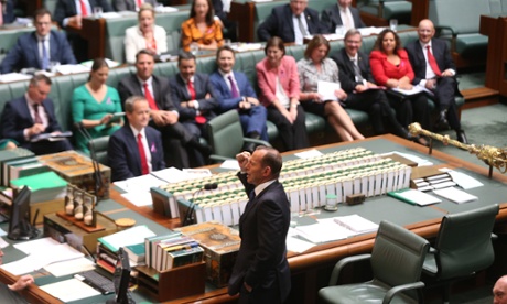 Tony Abbott during question time.