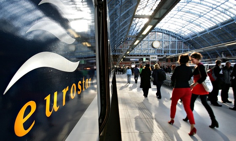A Eurostar train at St Pancras station