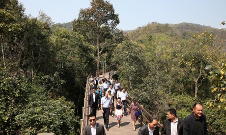 Prince William, Duke of Cambridge visits an Elephant Walkway on March 4, 2015 in Xishuangbanna, China.