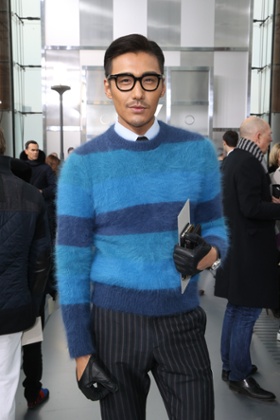Hu Bing attends the Louis Vuitton Menswear Fall/Winter 2015-2016 Show in Paris.