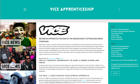 Vice: pay for the apprenticeships was updated to £11,400 a year