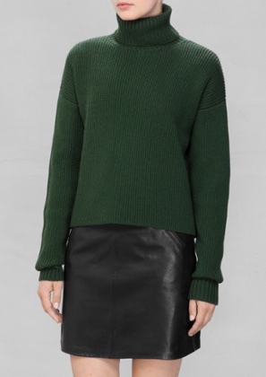The serious one: bottle-green & Other Stories Turtle Neck Sweater