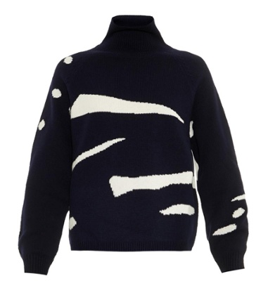 The fashion one Jil Sander NavyRoll-neck intarsia-knit sweater, matchesfashion.com