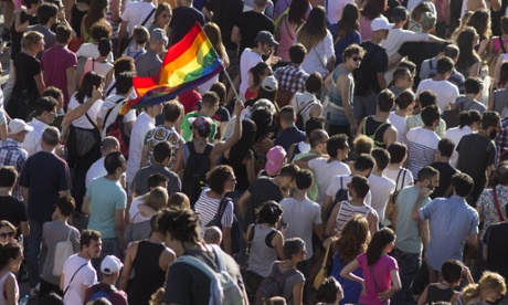 A gay pride march in Rome last year.