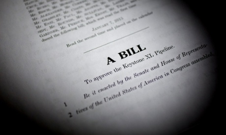 A copy of S.1, a bill to approve the Keystone XL Pipeline, is arranged for a photograph in Washington, D.C., U.S., on  January 15, 2015. The U.S. Senate on Monday, Jan. 12, advanced legislation that would approve the Keystone XL pipeline with a procedural vote that sets up what may become one of the most extensive discussions of energy policy in the chamber in years.
