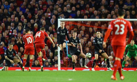 Thwack! Jordan Henderson puts Liverpool into the lead.