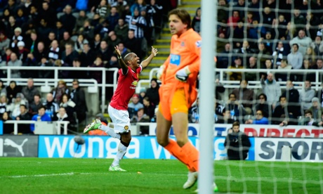 Krul luck for the Newcastle keeper who had a good game up till now.