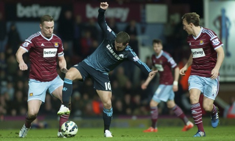 Eden Hazard scored the only goal as Chelsea earned a hard-fought 1-0 win at Upton Park.