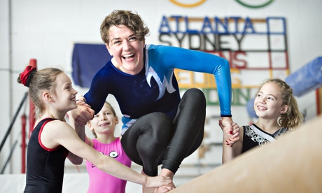 Nell Frizzell has a crash course in gymnastics at the Academy of Gymnastics in Portishead.