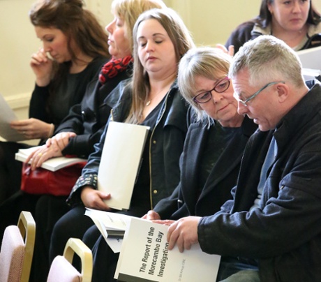 Famileis at Morecambe Bay Furness inquiry