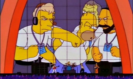 Trash of the Titans. The Simpsons Homer invading a U2 concert 