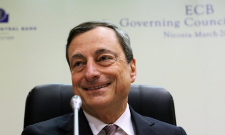 European Central Bank (ECB) president Mario Draghi during a press conference after an ECB meeting in Nicosia, Cyprus 5 March 2015.