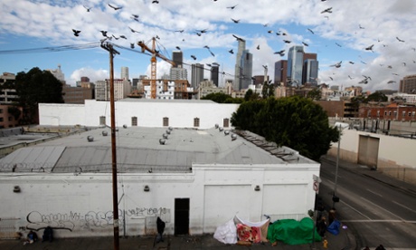 The Skid Row Housing Trust’s 102 pre-fabricated modular apartments.