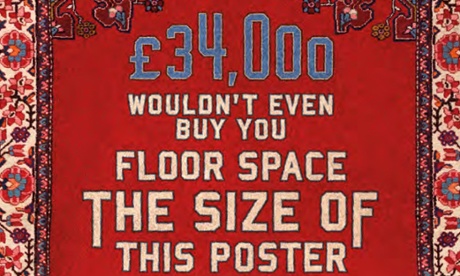 One of the new posters installed in Westminster highlighting the lack of affordable housing in London and the UK.