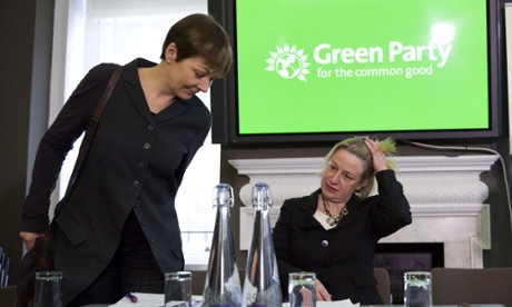 Green MP Caroline Lucas and Green leader Natalie Bennett at the launch of their party's campaign.