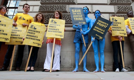 Protesters outside Vedanta Resources' during their Annual General Meeting in London July 2010. 