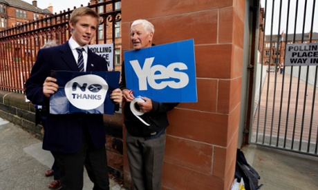 Voters at Notre Dame Primary School polling station in Glasgow