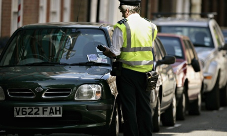 Parking enforcement by a traffic warden