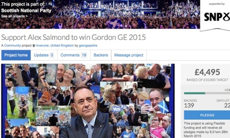 Alex Salmond is bidding to raise £10,000 by crowdfunding, to help him win the Lib Dem seat of Gordon
