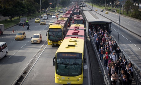 Bogota, Colombia, has used several schemes to reduce car use. Lead pollution in South America dropped rapidly following unleaded petrol.